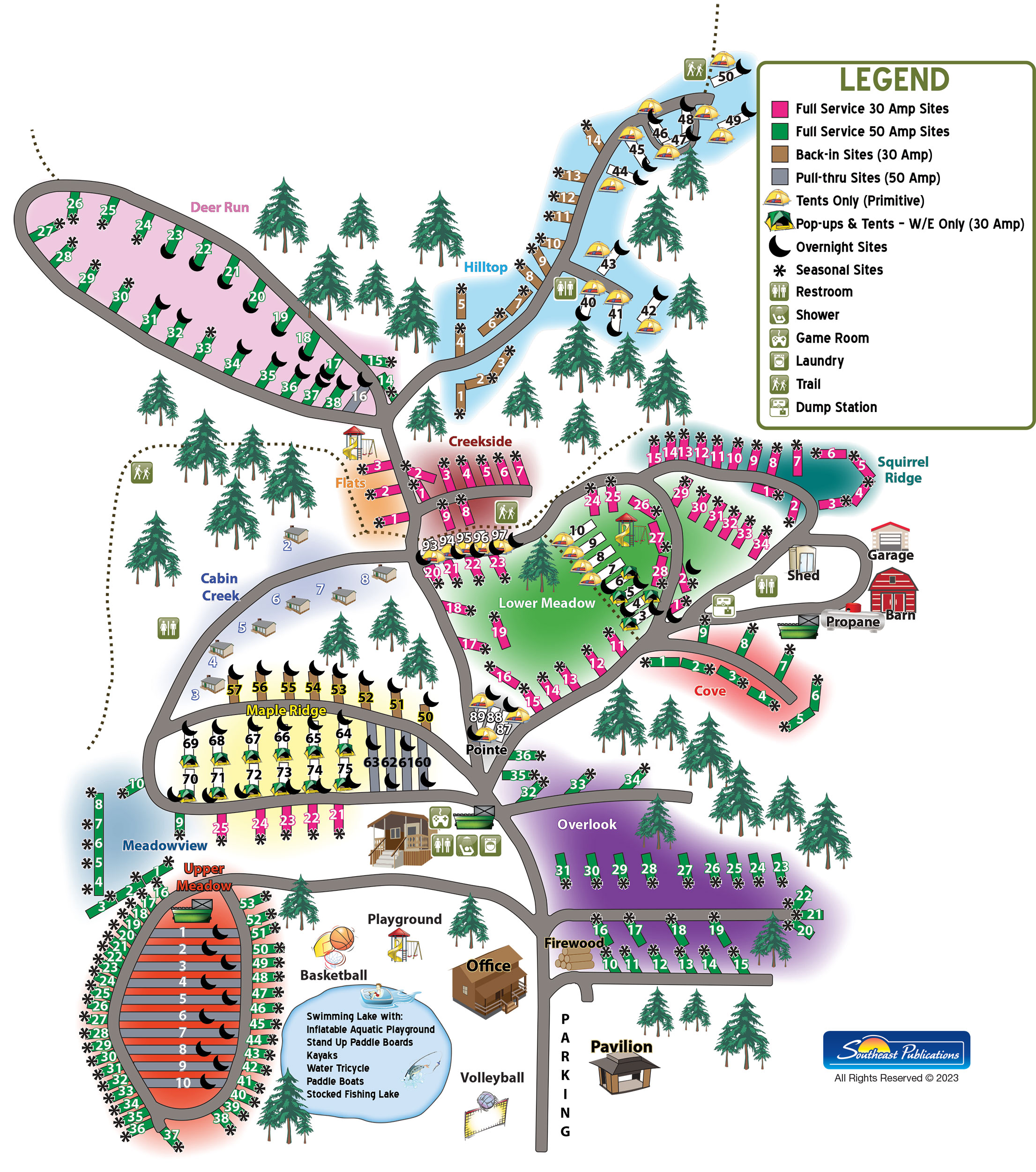 Woodside Lake Park Facility map